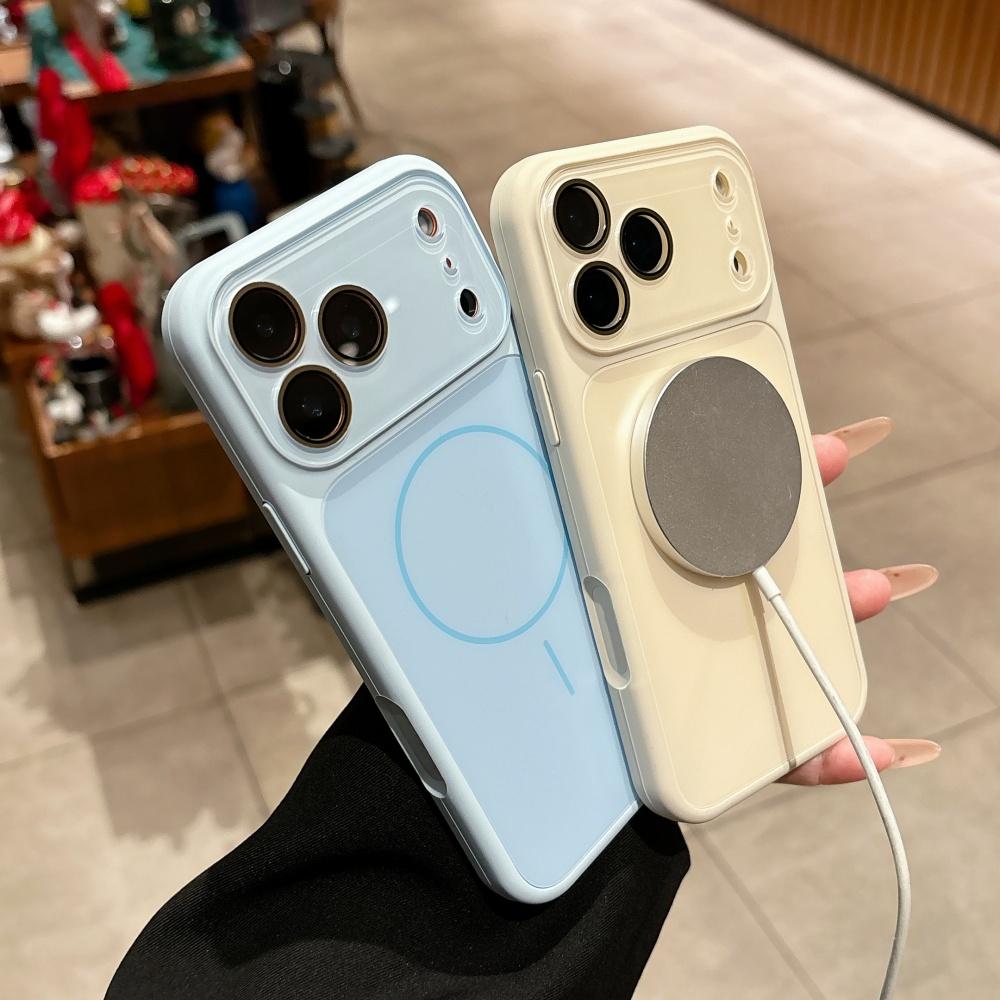 Matte for Magsafe Camera Film Case for iPhone 15 16 Pro Max 13 14 Instantly Change To 17 Pro Max Liquid Silicone Cover