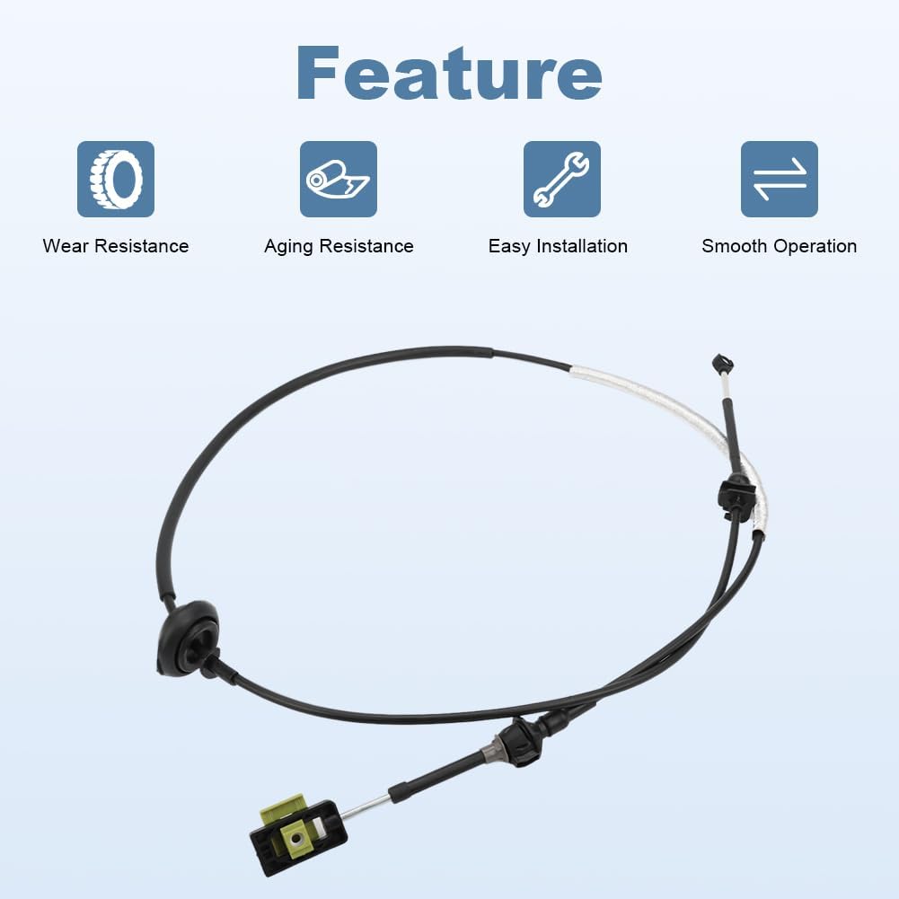 Automatic Transmission Gear Shift Cable Replacement for YC2Z-7E395-AC YC2Z7E395AC Compatible with Ford Econoline E-150 E-250 E-350 1997-2004 Shifter