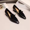Shoes for Woman Small Leather Shoes Women's French Splicing Thick Heel Pointed Single Shoes Leather Versatile Loafers Woman