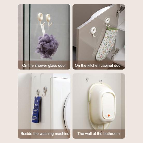 4 STuks Haken Zelfklevend Geen Boor Haken Sterke Kleefkracht Ophang Organizer voor Badkamer Keuken Handdoek Jas