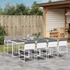 VidaXL Garden Dining Set with Cushions 9 Pcs White Textilene, Outdoor Dining Set, Dining Furniture of 3295090
