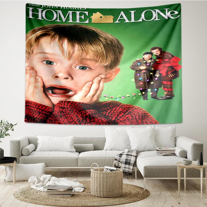 Home Alone Print Tapestry, Backdrop, Easy Setup, Ideal for Bedroom, Office & Living Room, with Aesthetic Wall Hanging Decor.