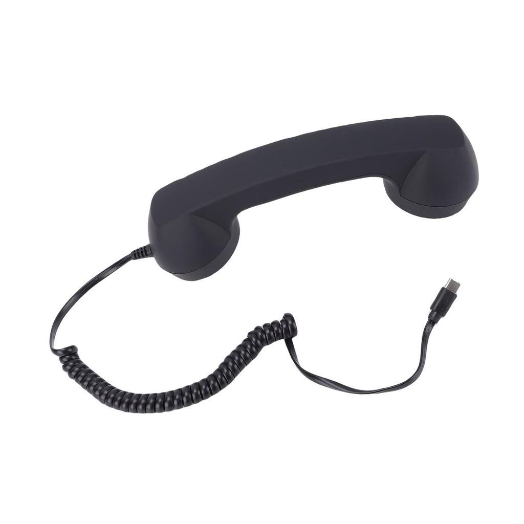 Retro-Telefonhörer mit Lautstärkeregelung, ergonomisch, Typ-C-Kabel, Telefonhörer-Empfänger für Mobiltelefon-Videoanrufe
