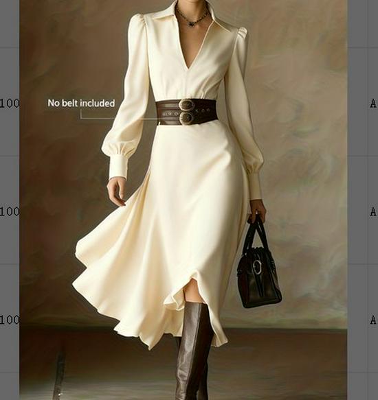 Autumn 2025 Elegant White Waist-Cinched French Formal Dress