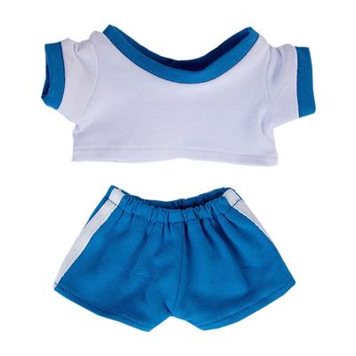 Niannyyhouse 10cm 15cm 20cm Plush Clothes Sportswear Color Blocking T-shirt Pants Dress Up Cotton Doll Accessories (a6, 20cm)