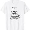 Bonjour French Cat Funny T Shirt