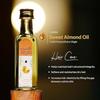 Premium Sweet Almond Oil for Hair Growth, Glowing Skin & Face | 100% Natural & Odorless Vitamin-E Enriched Cold- | 100 ML Glass Bottle