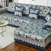 Sofaüberwurf Vollständige Abdeckung Gestepptes Kissen für alle Jahreszeiten Hochwertiger Sofa-Überwurf im europäischen Stil Eleganter Möbelschutz