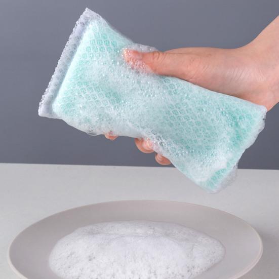 5/10Pcs Cleaning Sponge Unique Mesh Surface Strong Decontamination Lightweight Dishwashing Sponge