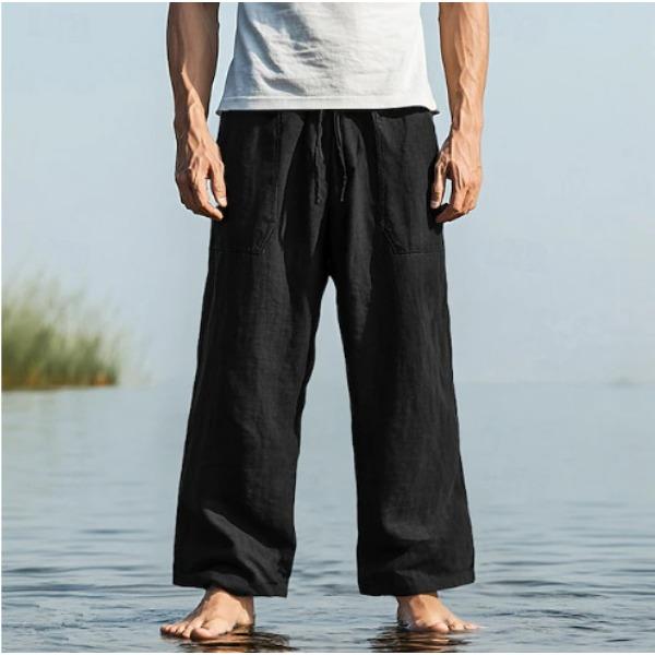 Cross-border New Hawaiian Autumn Pants, Loose Pants, Beach Pants, Drawstring Front Pocket, Straight Tube.