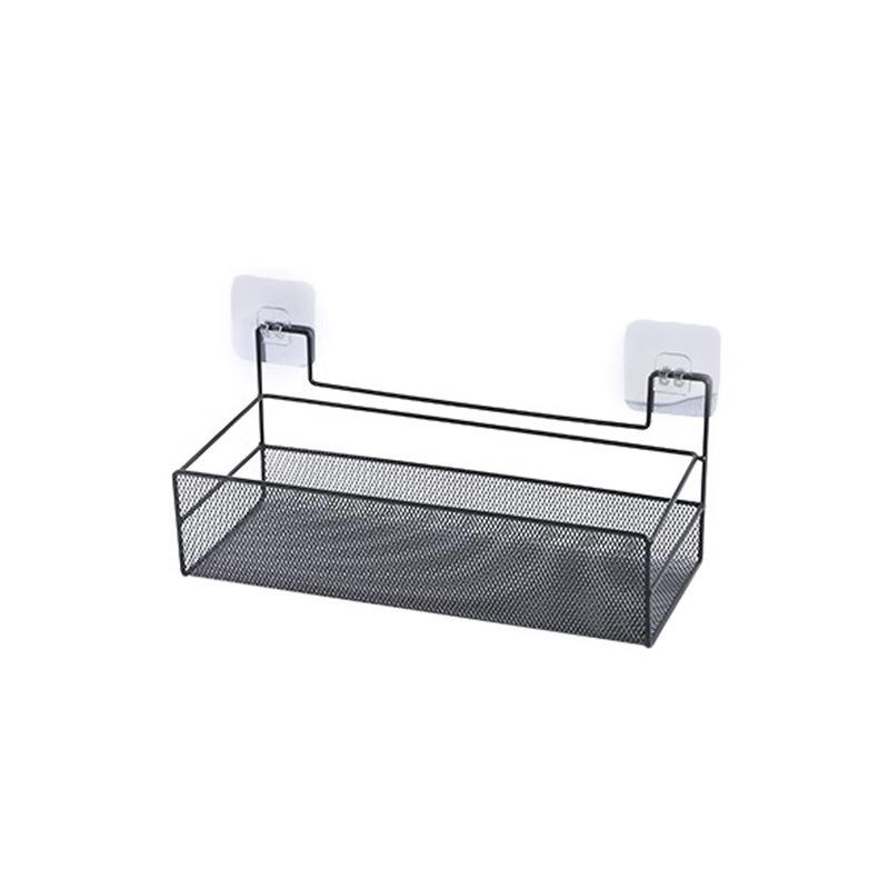 Bathroom Self-adhesive Rack, Wall Hanging, No Punching, Toilet Hanger, Washing Table, Dormitory Wrought Iron Mesh Storage Hanging Basket