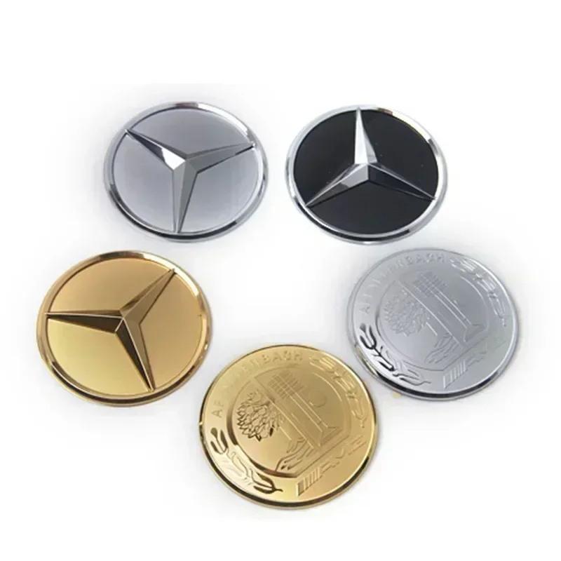 WVQ5 52/57mm Car Logo for Mercedes Benz W124 W176 A B C D M S R G Class GLA GLB W204 W212 GLK Steering Wheel Center Emblem Sticker