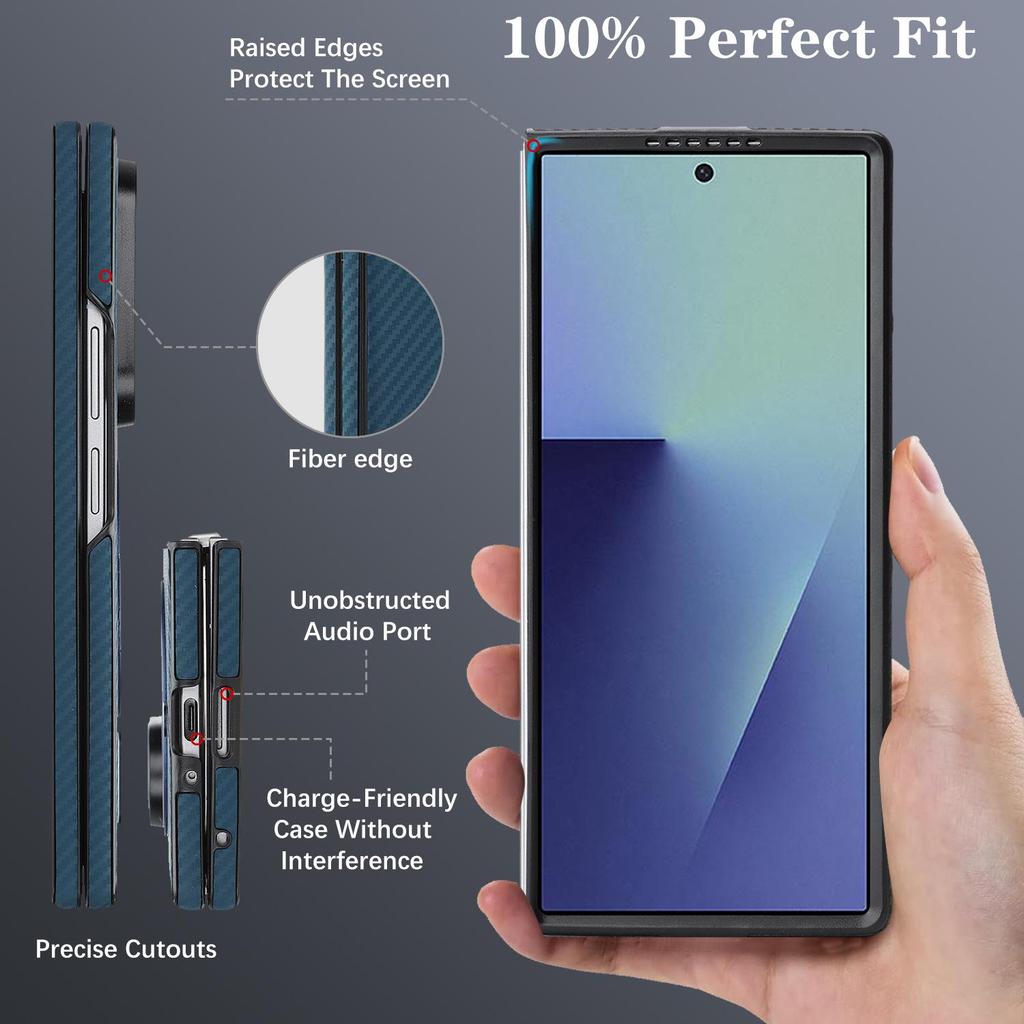 Carbon Fiber Magnetic Shockproof Case for Samsung Galaxy Z Fold 3/4/5/6/7
