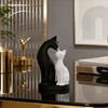 Escultura Desmontável de Casal de Gatos Impressa em 3D Figura Elegante de Gato Casal Ornamento Romântico para Amantes de Gatos para Decoração de Casa Sala de Estar Mesa de Escritório