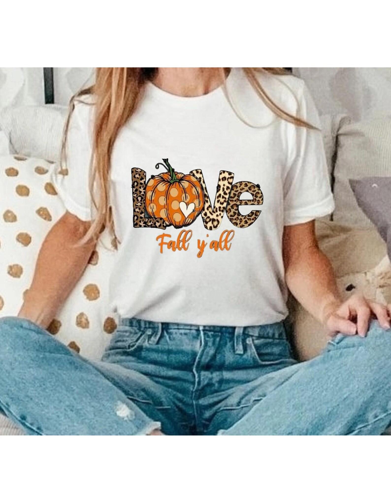 Love Fall Y All Shirt, Leopard Print Fall Shirt, Thanksgiving,Hello Pumpkin, Fall Vibes, Peace Love Thanksgiving, Family Thanksgiving Shirt M