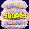 500/100Pcs Disposable Food Cover Fruit Food Cover Elastic Plastic Shower Cap Food Grade Storage Bag Kitchen Organizer Cling Film