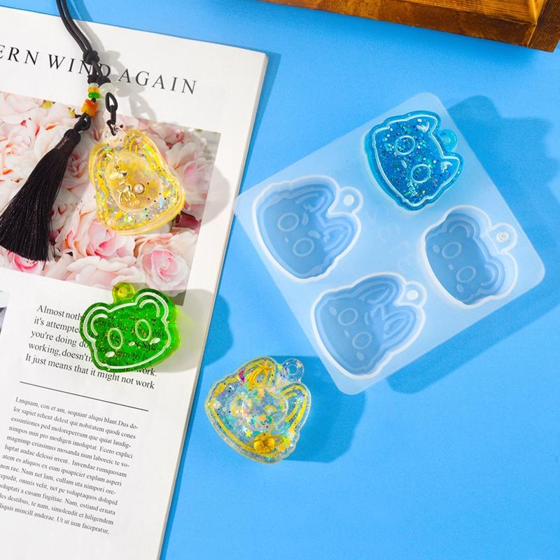 Pendant Silicone Mold,Cute Cats for Head Earrings Resin Mold for Necklace Keychain DIY Crystal Epoxy Resin Jewelry Ma