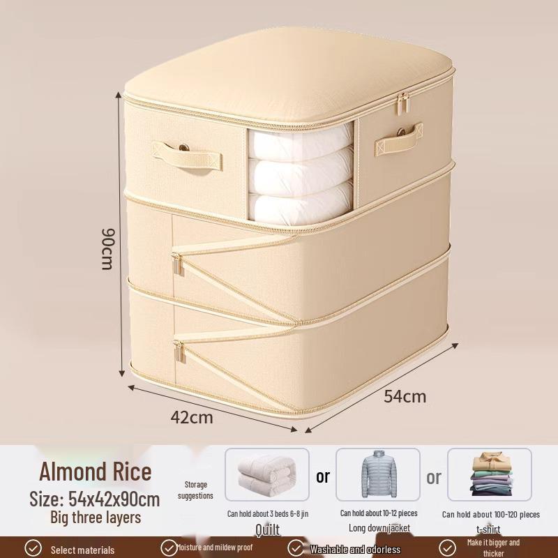 Large Capacity Dustproof Satin Quilt and Jacket Storage Bag