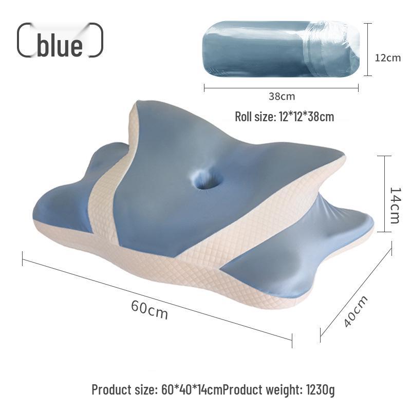 Polštář na podporu krku z paměťové pěny s pomalým návratem ve tvaru půlměsíce