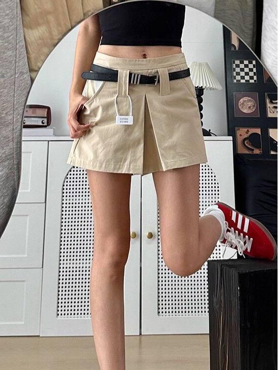 

American Retro Black High-Waist A-Line Mini Skirt - Spring/Summer Slimming Hot Girl Style, Anti-Exposure Small