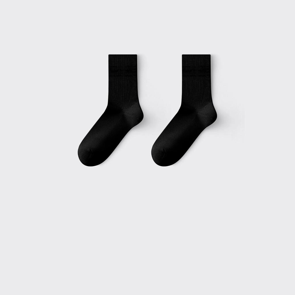 5/10 Pairs Women's Seamless Solid-Color Cotton Mid-Calf Socks