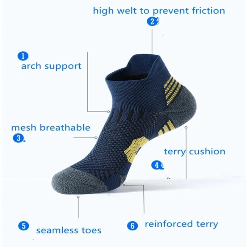 3 Pairs Fitness Sports Socks – Non-Slip Towel Bottom, Quick-Drying Running & Training Socks for Men and Women