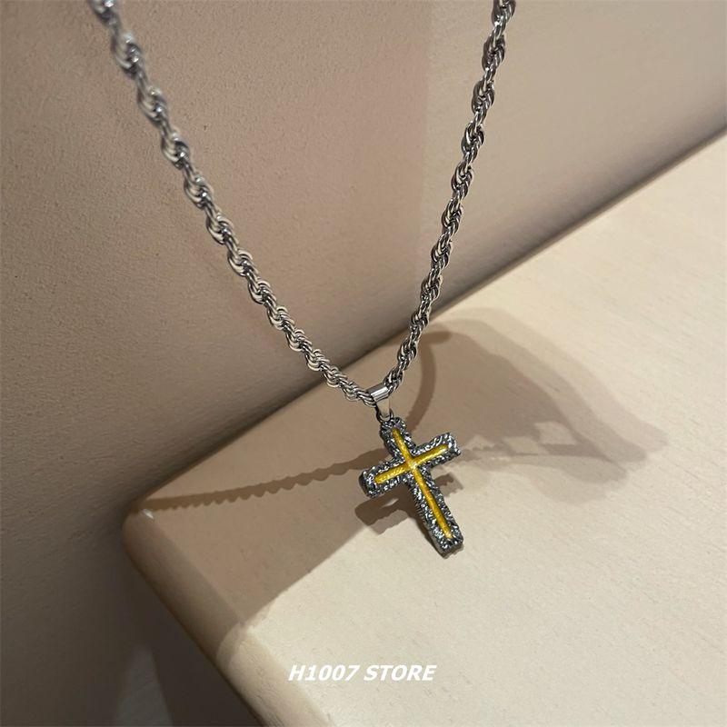 

Cold Style Lava Women s Letter Hip Hop Couple Necklace Yellow Lava Cross Necklace