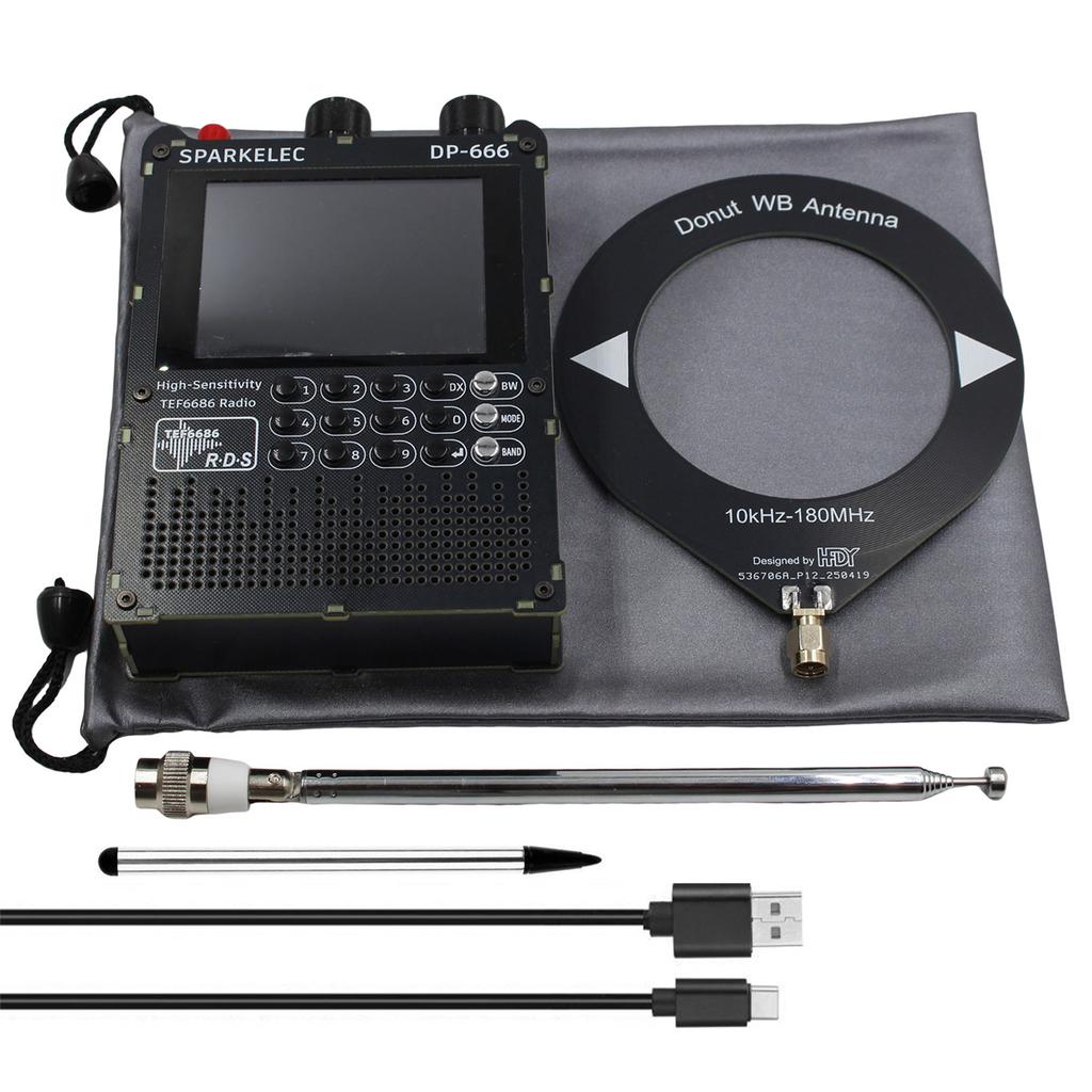 TEF6686 Full Band DP666 Shortwave Radio ESP32 FM/LW/MW/SW High Sensitivity Radio with 2.8 Inch IPS Touch Screen