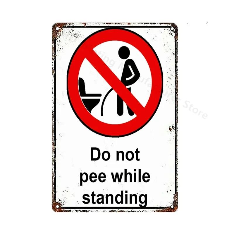 Toilet Sign Vintage Funny Metal Tin Signs Retro WC Lavatory Toilettes Wall Poster Art Bar Club Bathroom Toilet Wall Decor