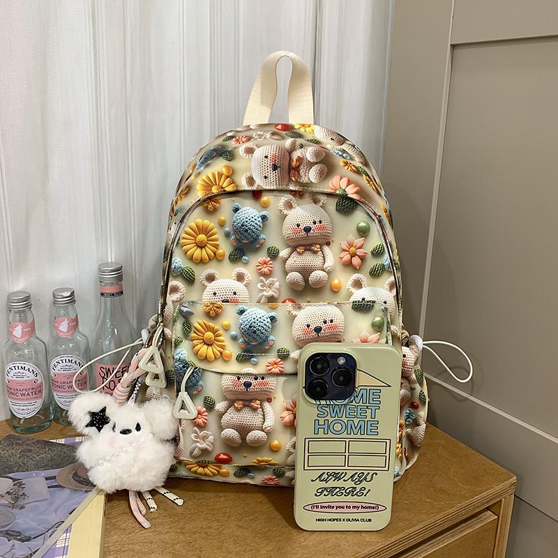 Three-Dimensional Cartoon Backpack for Junior High School Students Lightweight Schoolbag Printed Small Backpack