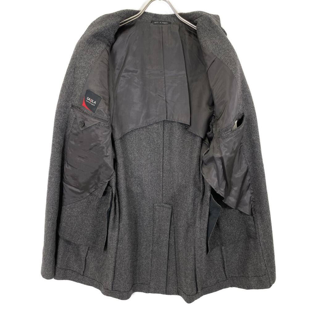 GAiOLA Herringbone Cashmere100 Chesterfield Coat Coat 48 grayUsed