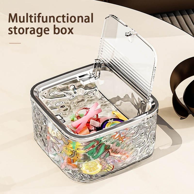Haarschmuck Klarer Organizer Acryl Aufbewahrungsbox mit Deckel für Mädchen Zuhause Schreibtisch Schmuck Badezimmerzubehör Aufbewahrungsbox