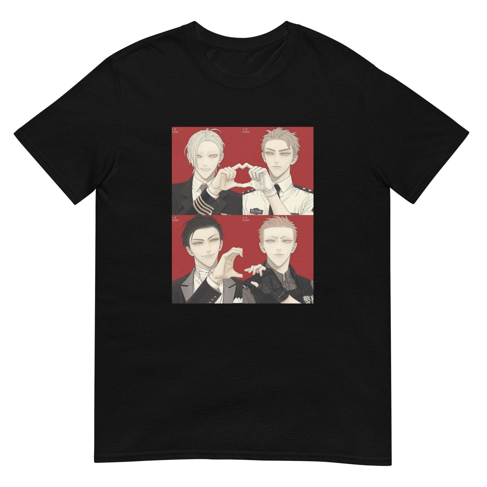 19 Days Anime Characters Heart Shape Pose Graphic T-shirt M