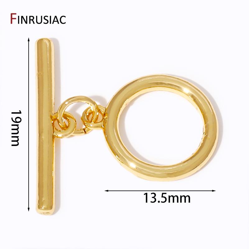 

18K Gold Plated Brass Smooth Round Toggle Clasps,Bracelet End Clasps,OT Clasps For DIY Bracelet Necklace Making Accessories 2 Sets