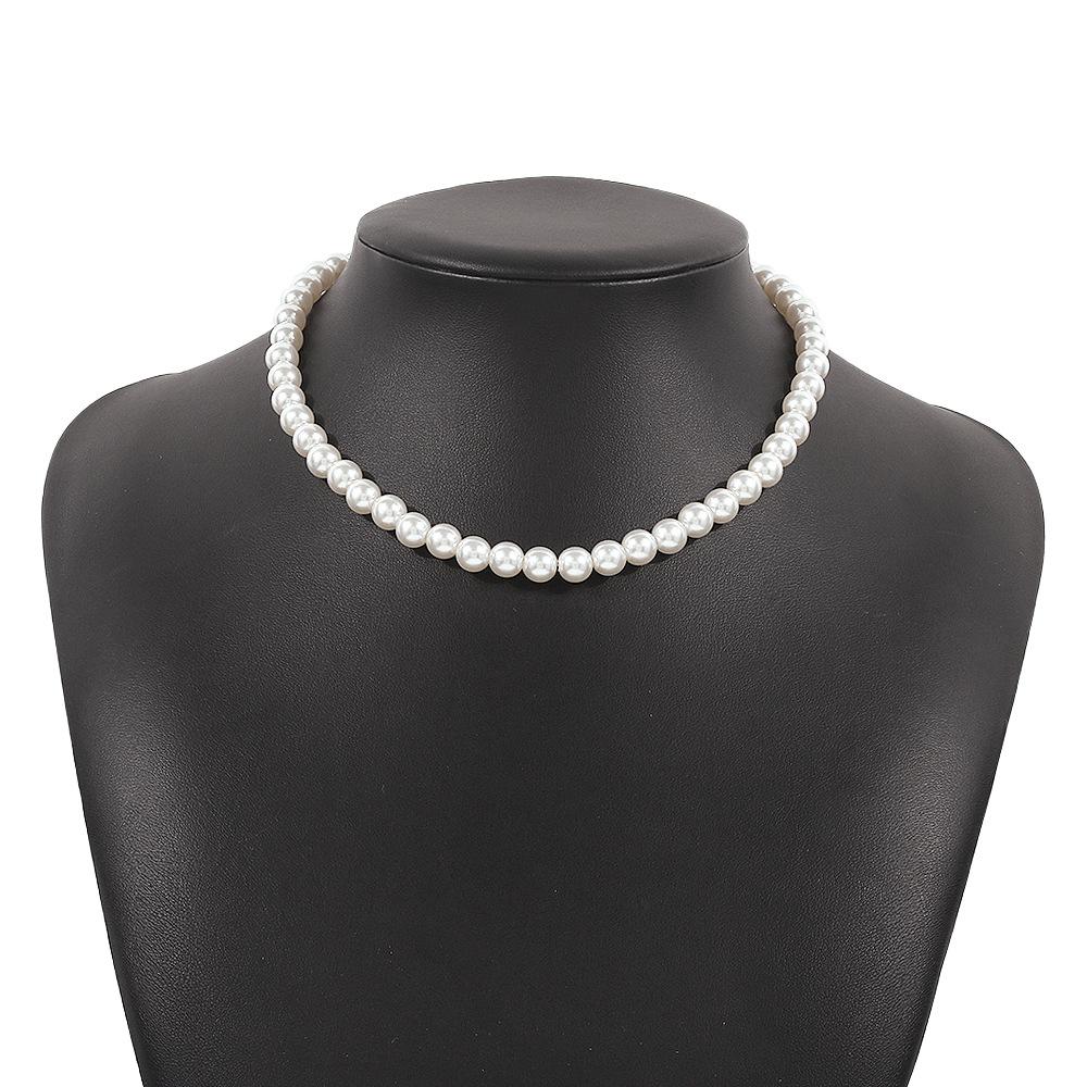 Elegant Choker Necklace, Exaggerated Pearl Geometric Personality Temperament Necklace for Women