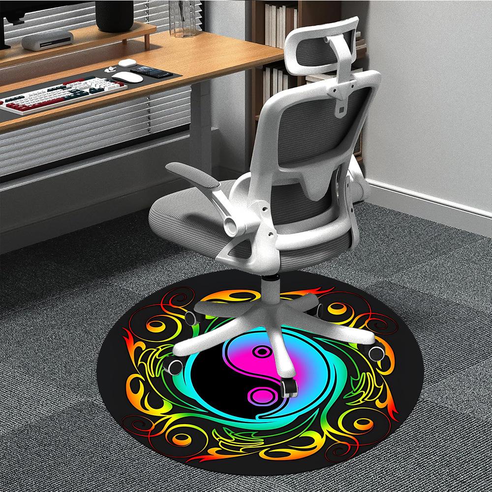 

1pc Yin Yang Chair Carpet for Office, Non-slip, Soft and Durable Office Rug, Perfect for Office yy260127139 80cm by 80cm