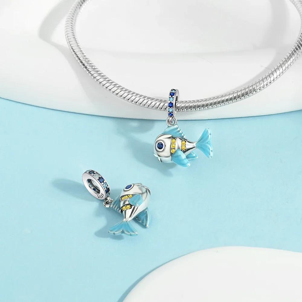 Kupfer Ozean Welt Serie See Oktopus Charms Perlen Clips Sicherheitskette Für Original Armband DIY Schmuckherstellung