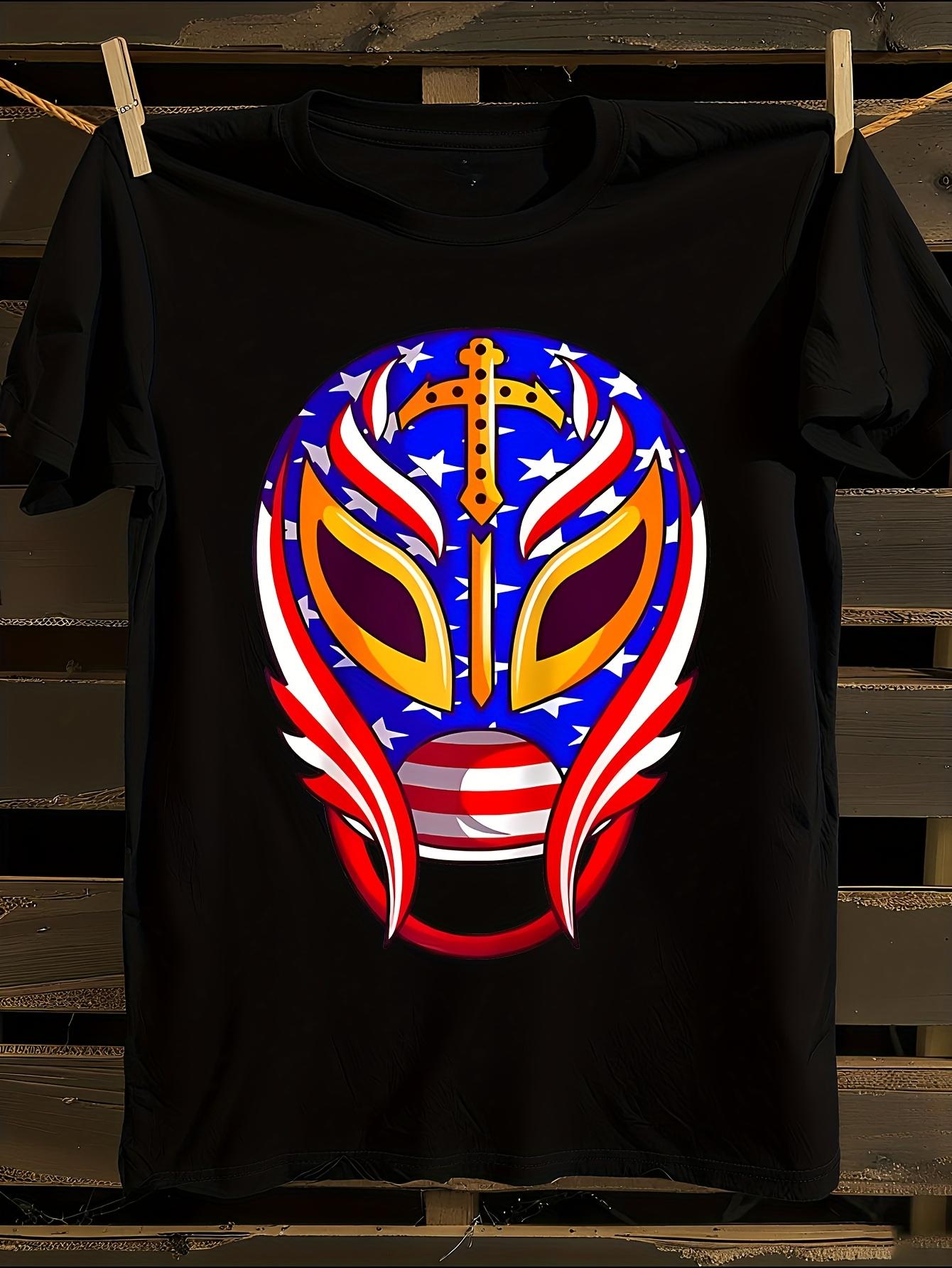 Mexican Wrestling Mask Print Tshirt XXL