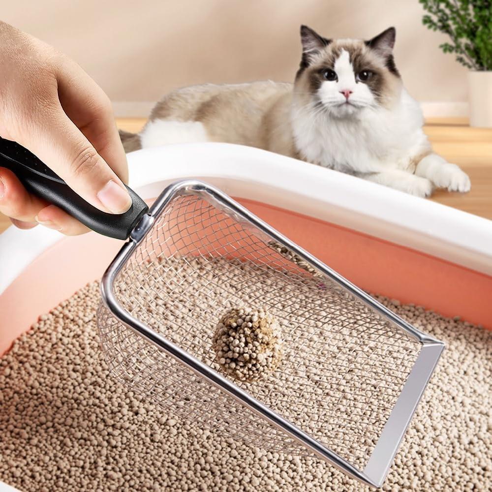 Falltail Stainless Steel Reptile Sand Substrate Scoop Shovel Sifter Fine Mesh Metal Reptile Litter Cleaner Scooper For Sand Bedding