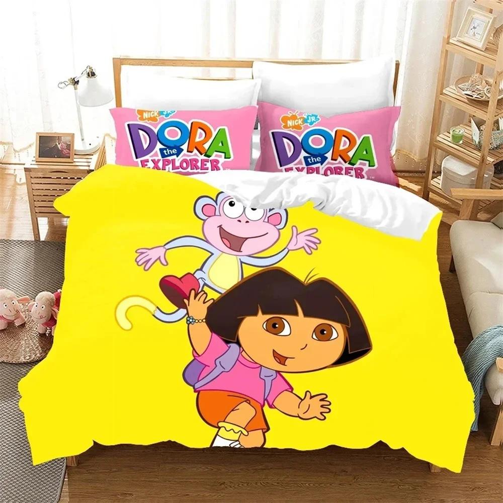 3D Print D Cartoon Explorer Bedding Set Duvet Cover Pillowcase Comforter King Queen Size Boys Adult Bedroom Decor