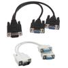 Hot Sale 15Pin VGA male to 2 vga svga female adapter splitter video monitor cable