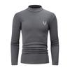 Men's Autumn and Winter Fashionable Semi High Neck Solid Color Bottom Casual Long Sleeved Top