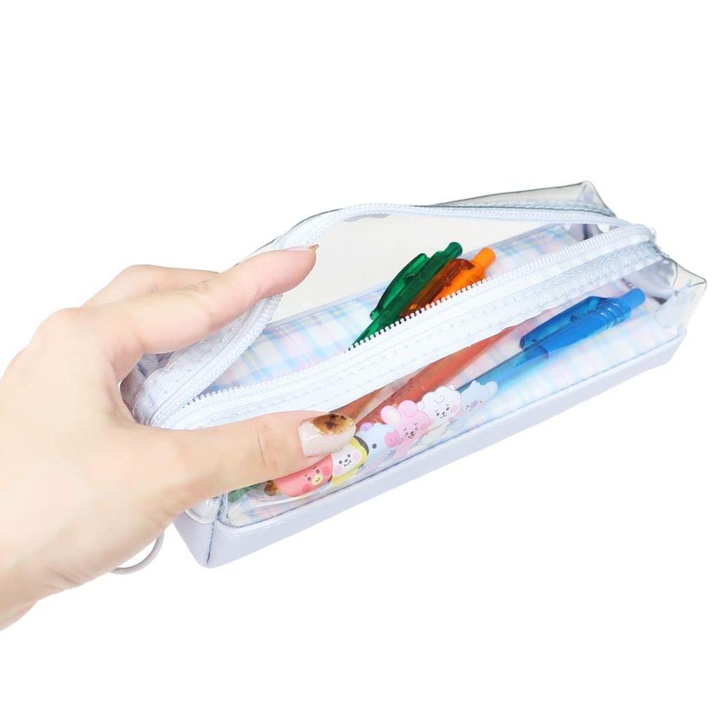 BT21 Clear Pen LINE FRIENDS [Pen Pouch] 2-Room Case/Check