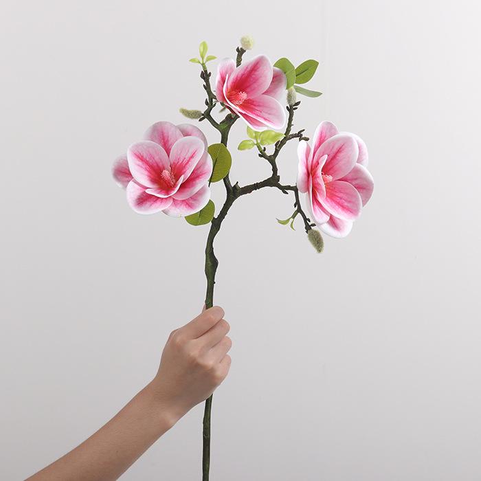High-End Lifelike Magnolia Artificial Flower Ornaments for Living Room & Dining Table Decor