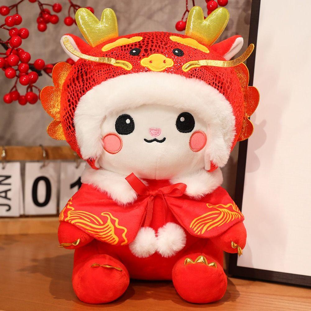 

Soft Chinese Dragon Plush Toys Cartoon Year of the Dragon Mascot Doll Spring Festival 33cm-2