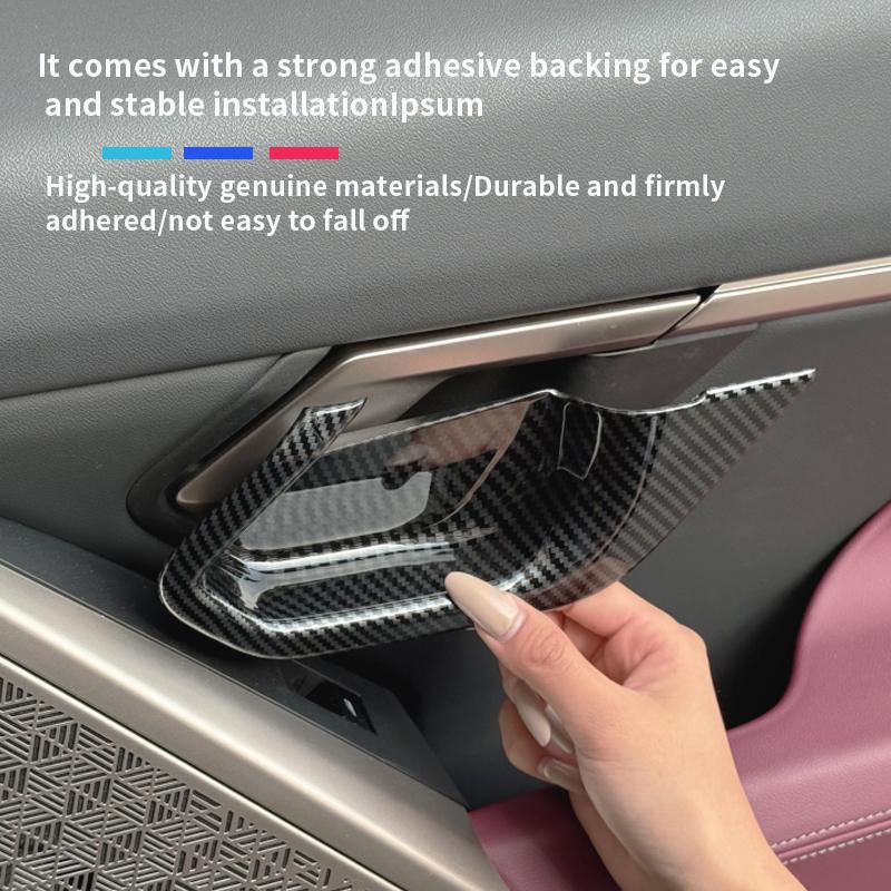For BMW 5 Series G60 2025-2025 ABS Carbon Fiber material Inner Door Handle Bowl Cover Trim Decoration Car Interior Accessories