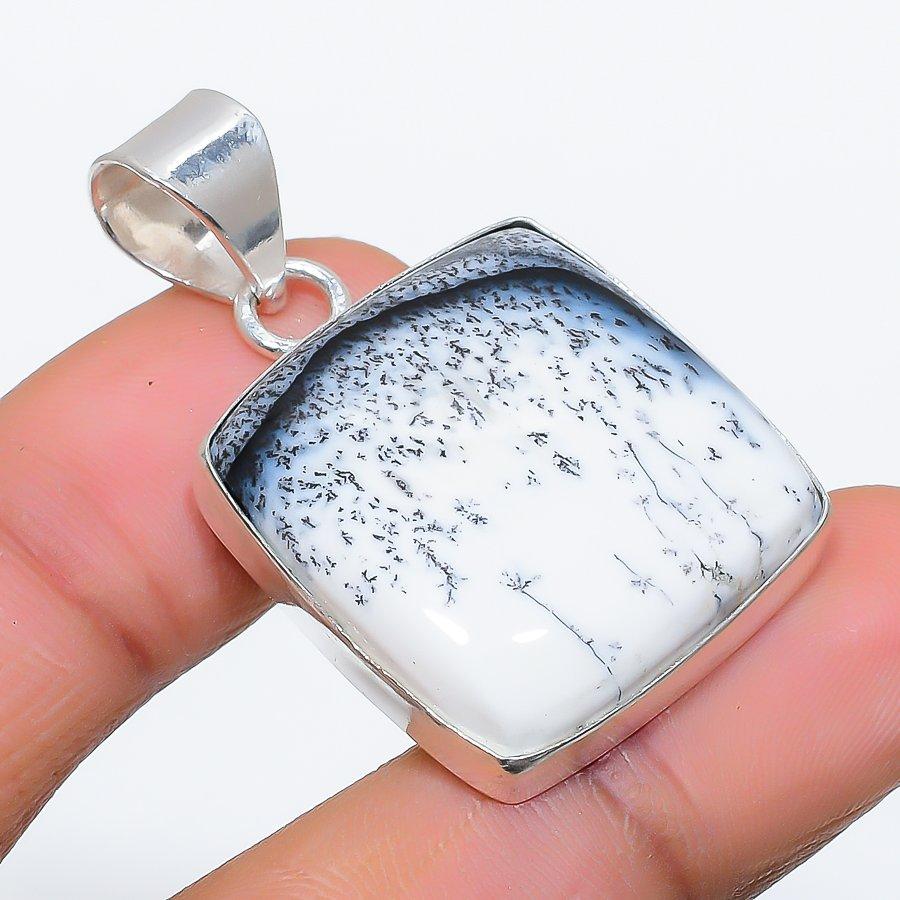 

Dendrite Opal Gemstone Handmade 925 Sterling Silver Jewelry Pendant 1.58 SU-9864