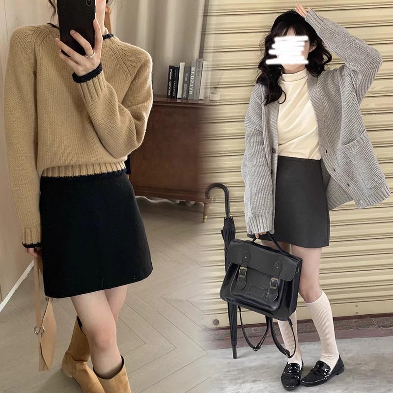 Gray A-line High Waist Midi Skirt - Women's Spring/Autumn 2024 Bodycon Style