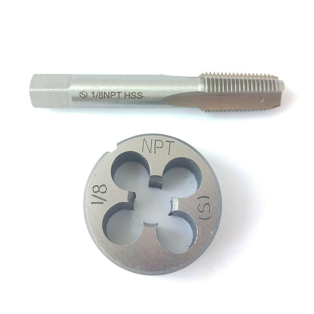 2Pcs/set 1/8 NPT Tap 1/8 NPT Die 1/8-27 NPT/Z Straight Taper Kit Tools