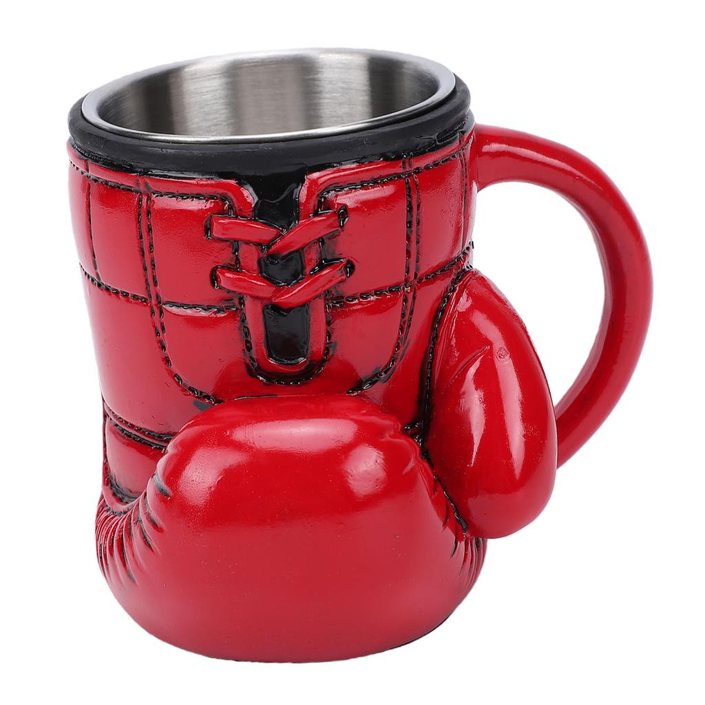 Boxing Glove Mug Resin Stainless Steel Novelty Boxing Coffee Mug Funny Tea Cup for Men Boyfriend Birthday Gifts